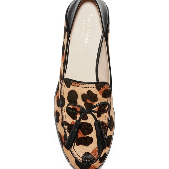 Cole Haan pinch tassel leopard loafer flat mules - Picture 5 of 16